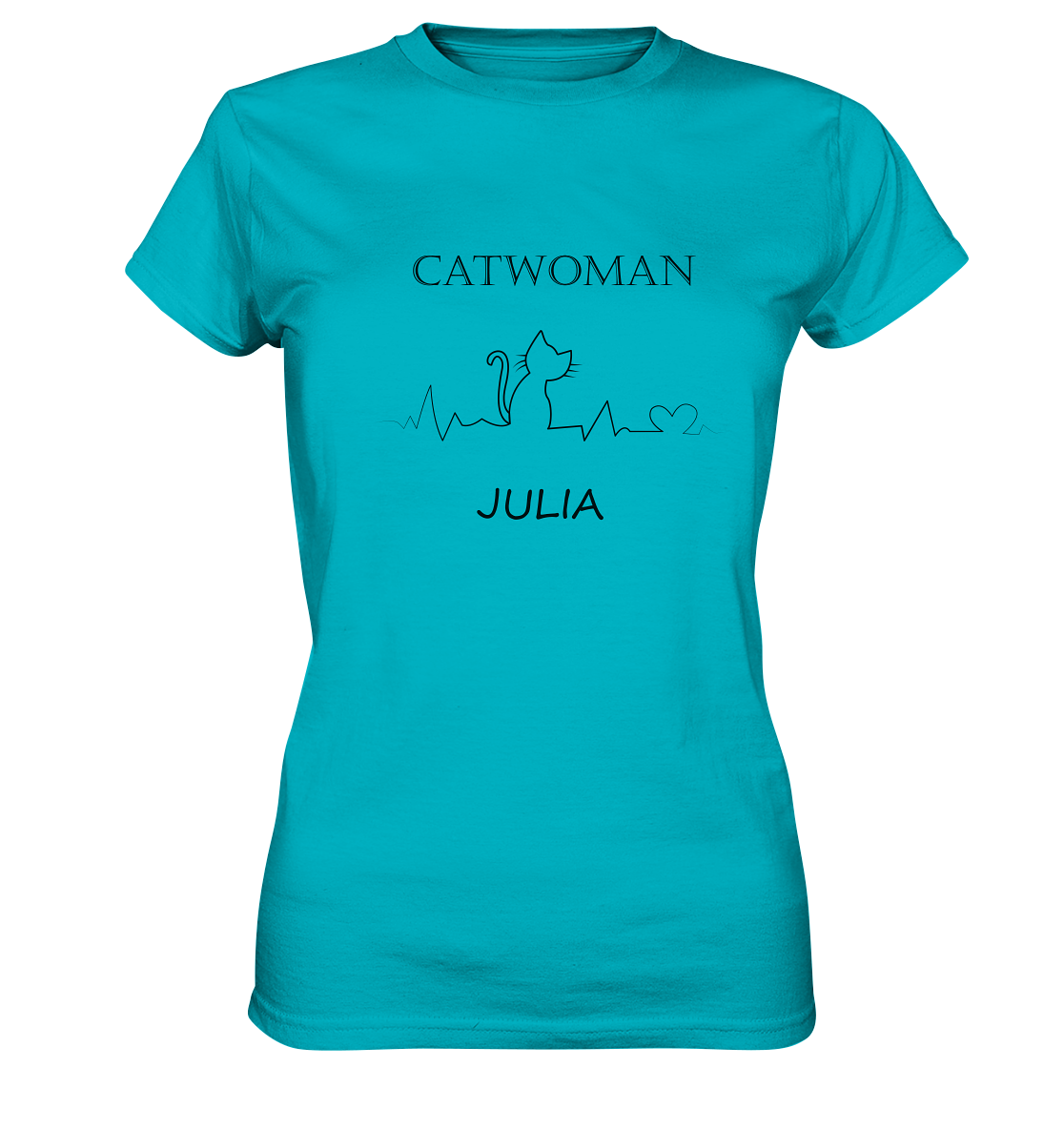 Catwoman, T-Shirt, Name personalisierbar, versch. Farben - Ladies Premium Shirt