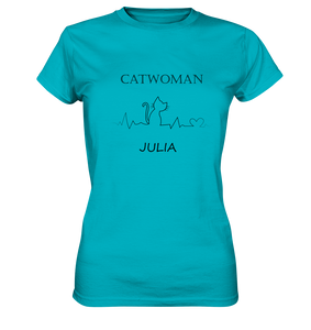 Catwoman, T-Shirt, Name personalisierbar, versch. Farben - Ladies Premium Shirt