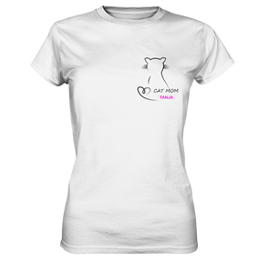CAT MOM, Name personalisierbar, versch. Farben - Ladies Premium Shirt
