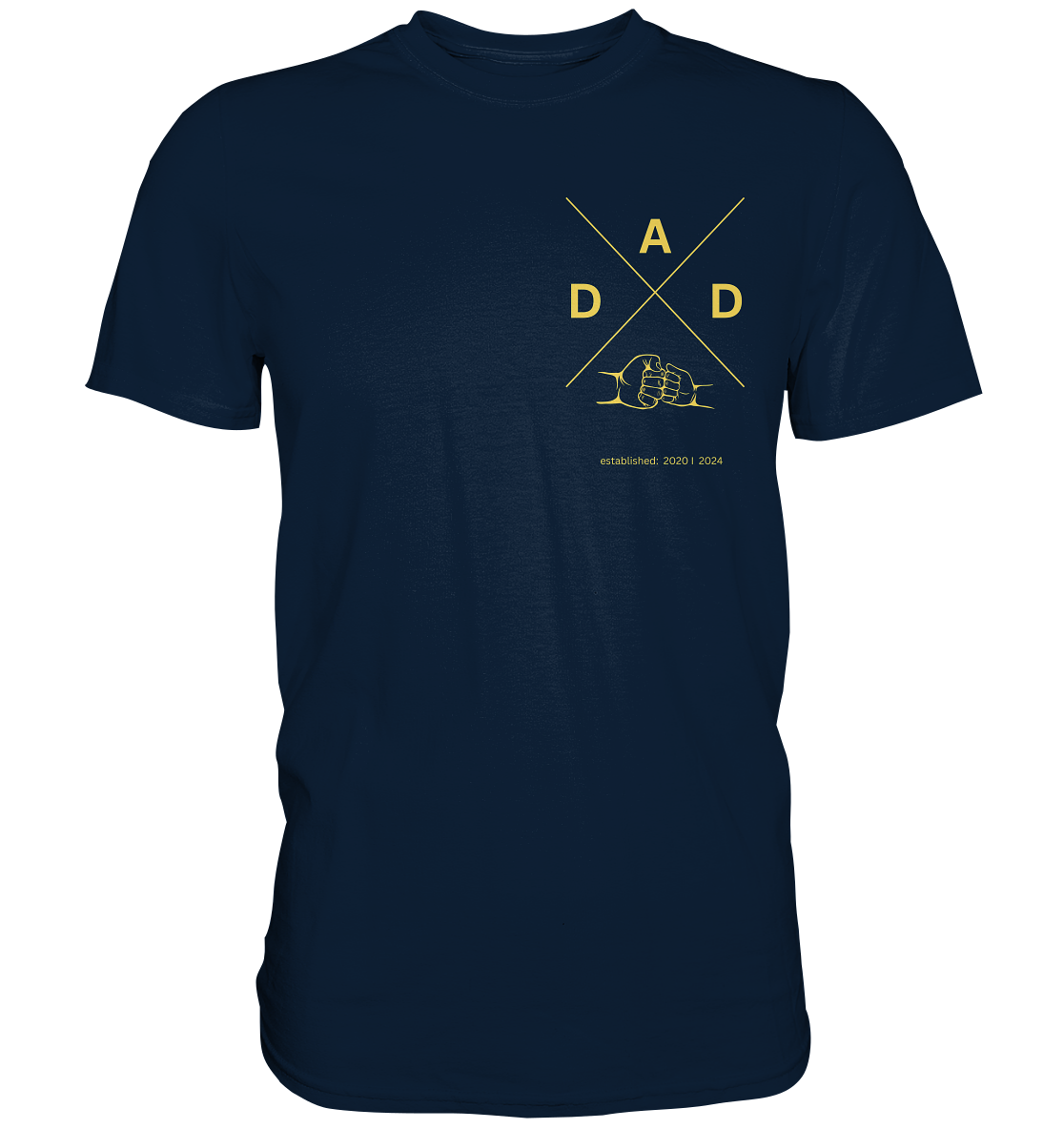 DAD Cross mit Faust, Datum personalisierbar - Premium Shirt