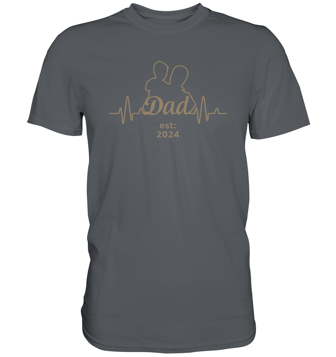 Herzschlag DAD, Datum personalisierbar - Premium Shirt