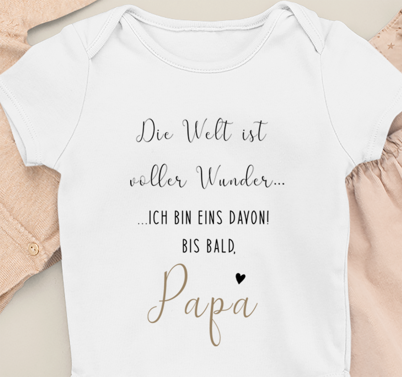 The world is full of wonders... see you soon dad! - Organic baby body white