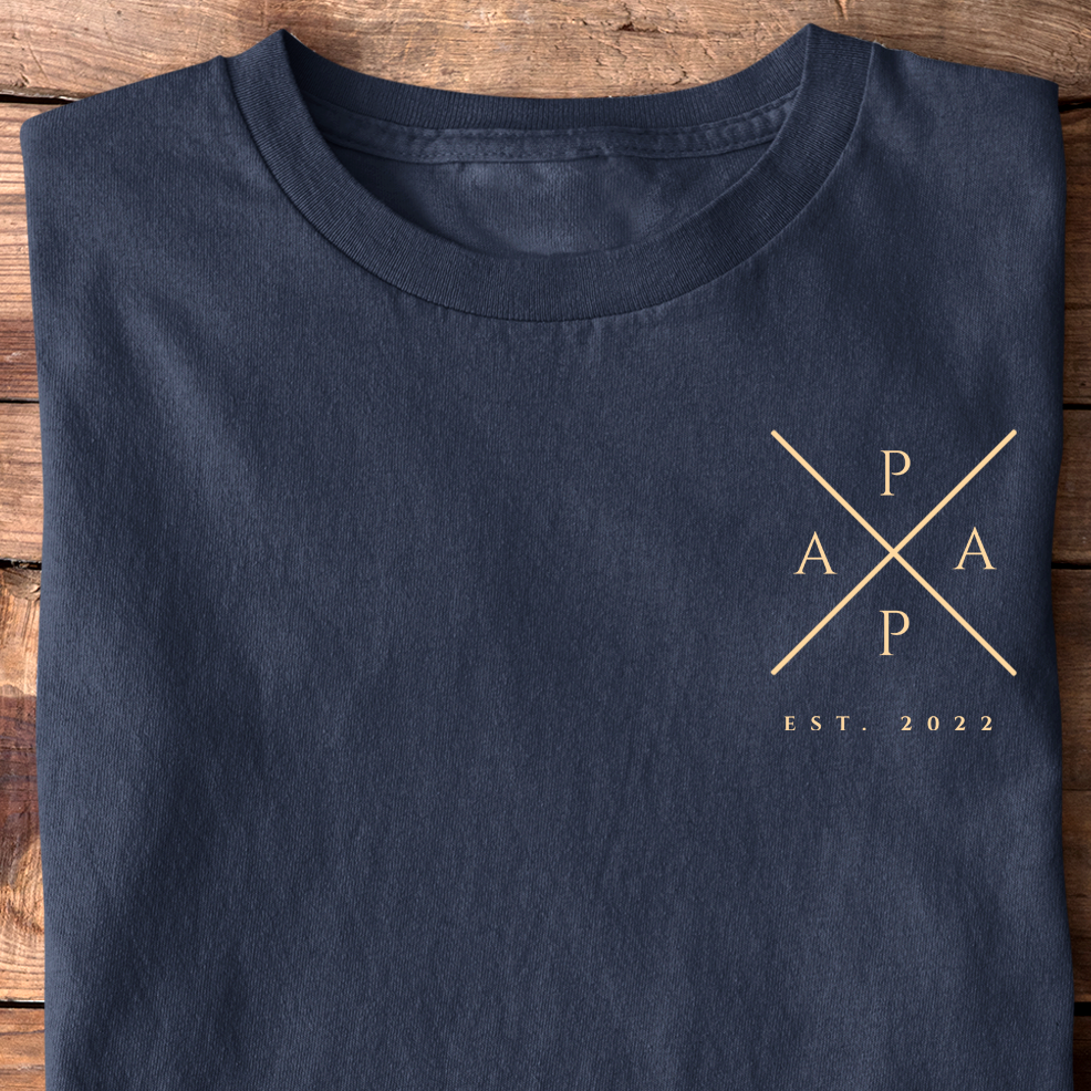 Papa Cross T-Shirt - Date Personalised