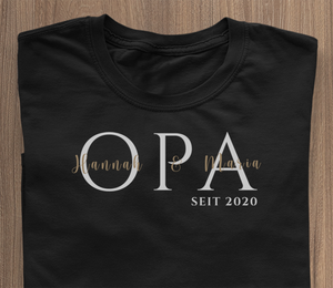 OPA since... T-Shirt black - name personalisable