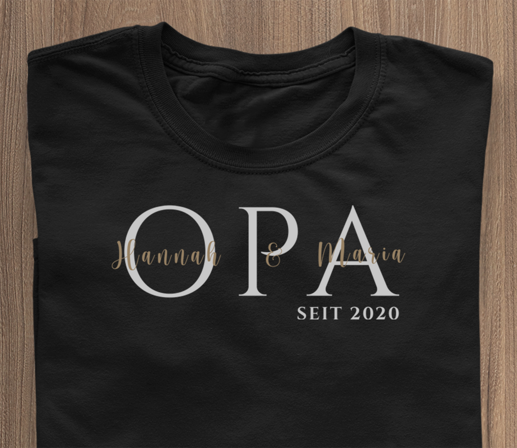 OPA since... T-Shirt black - name personalisable