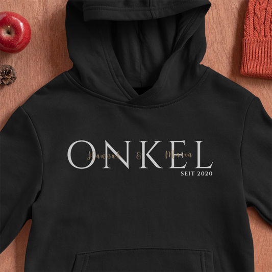 Uncle since... Hoodie black - date personalisable