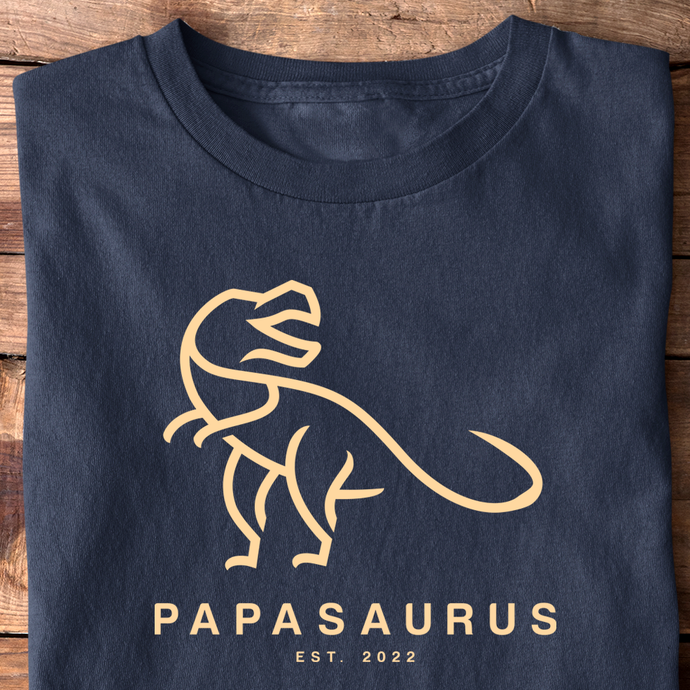 Papasaurus T-Shirt - Date Personalised