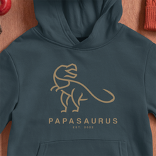 Load image into Gallery viewer, Papasaurus Hoodie - Date Customizable