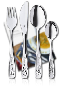 WMF children's cutlery set with engraved animals, 4 pieces