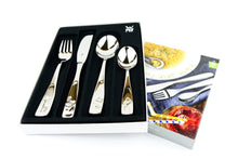 Load image into Gallery viewer, WMF children&#39;s cutlery set with engraved animals, 4 pieces