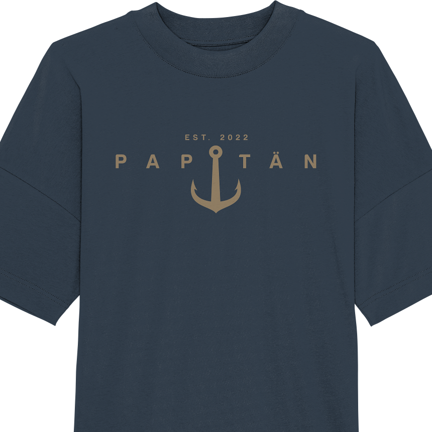 Papitän Modern Edition Oversized Shirt - date can be personalized - 100% organic cotton