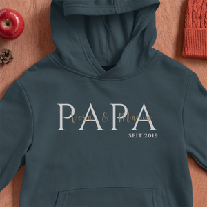 PAPA since... Hoodie navy - name personalisable
