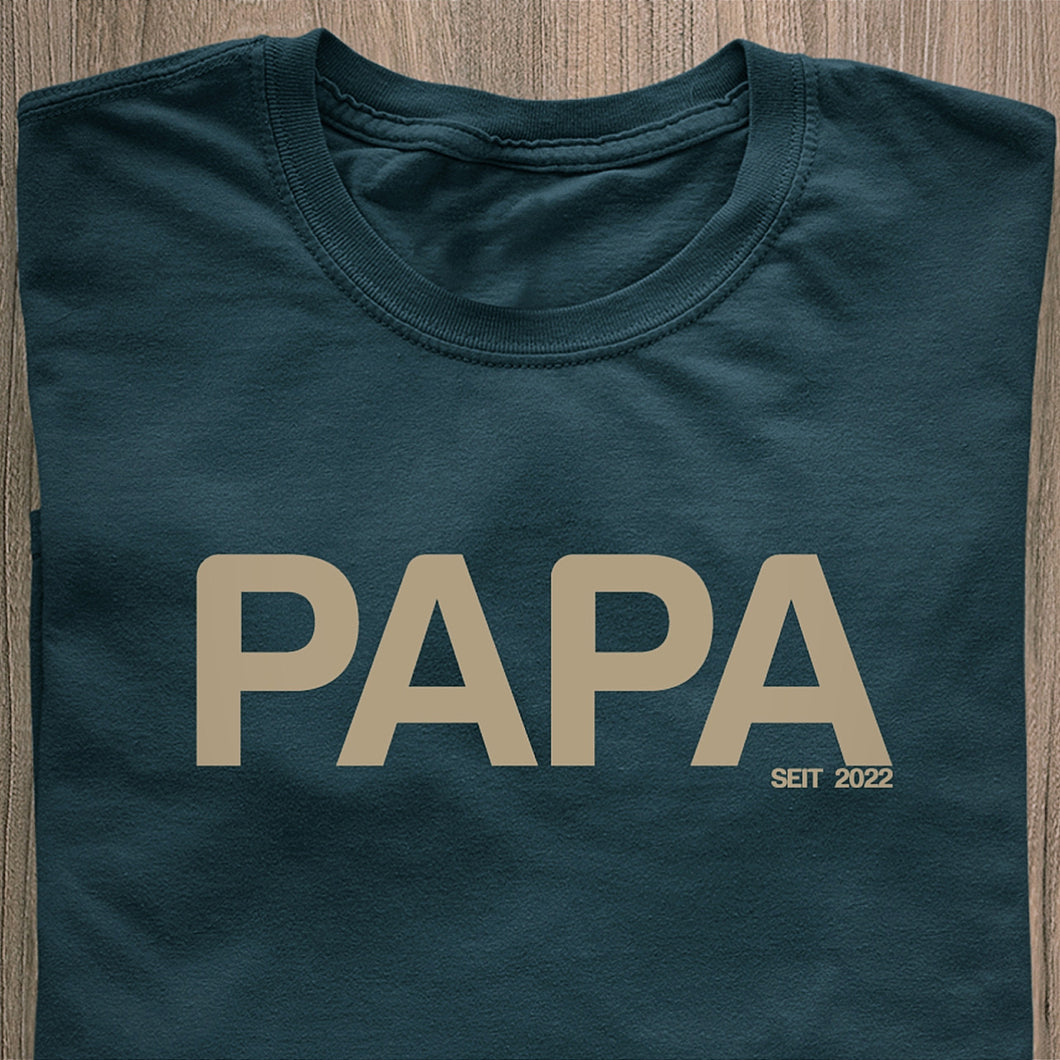 PAPA SEIT... T-Shirt Modern Edition navy - date personalisable