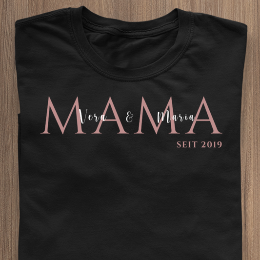 MAMA since... T-Shirt black - personalisable